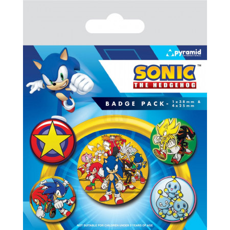 Sonic the Hedgehog Pin-Back Buttons 5-Pack Speed Team